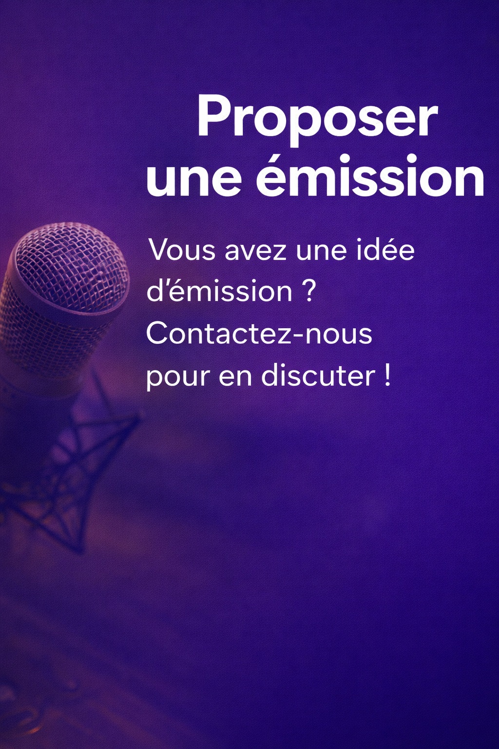 Proposer une émission